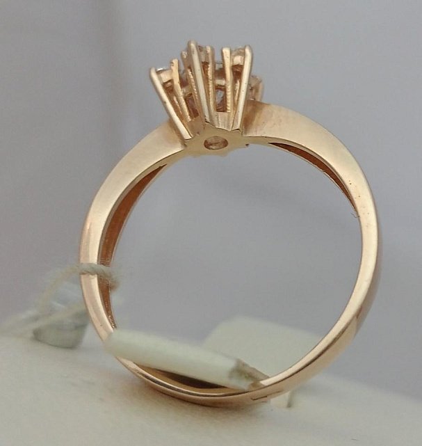 Кольцо из красного золота с цирконием (31961333) 1