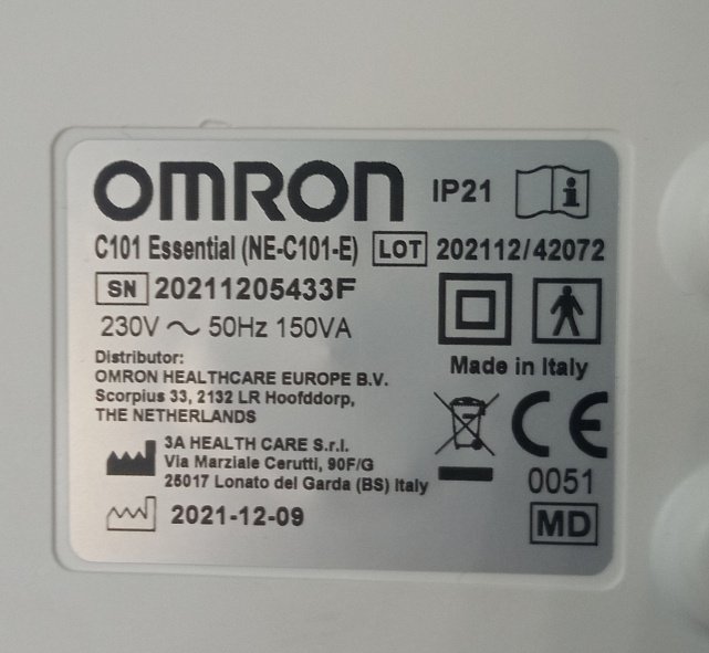 Компрессорный ингалятор Omron C101 Essential (NE-C101-E)  3