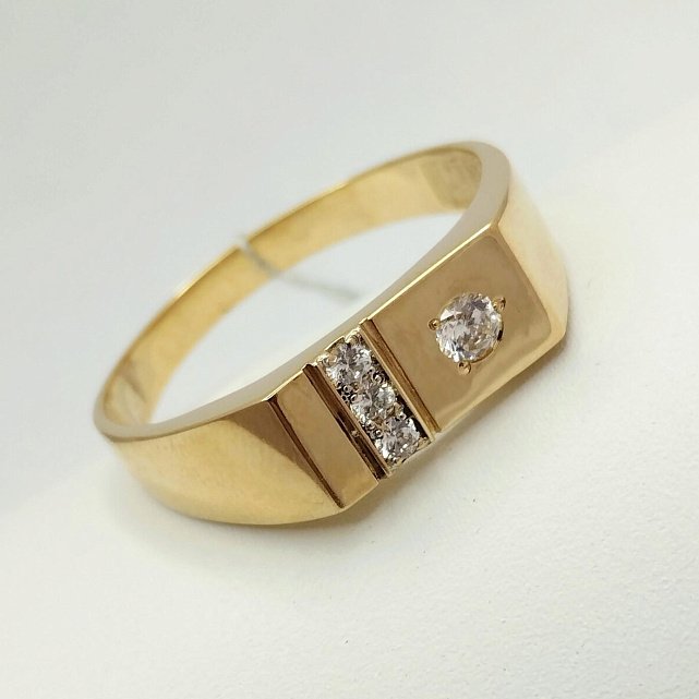 Перстень з червоного золота з цирконієм (33731865) 0