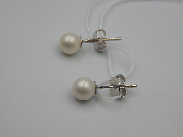 Срібні сережки з перлами (33101975) 3