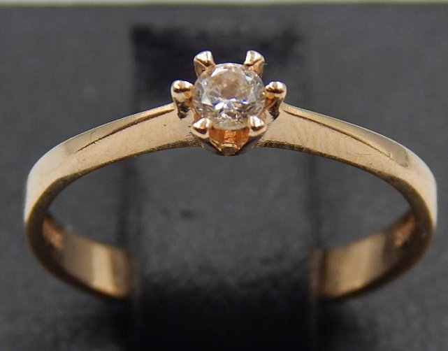 Кольцо из красного золота с цирконием (31944816) 0