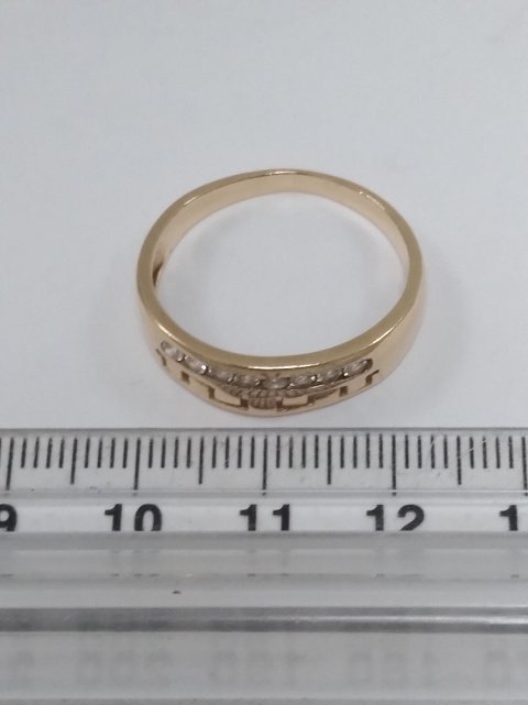 Кольцо из красного золота с цирконием (28166488) 5