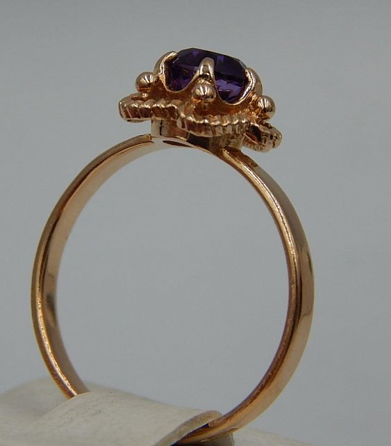 Кольцо из красного золота с цирконием (26259205) 8