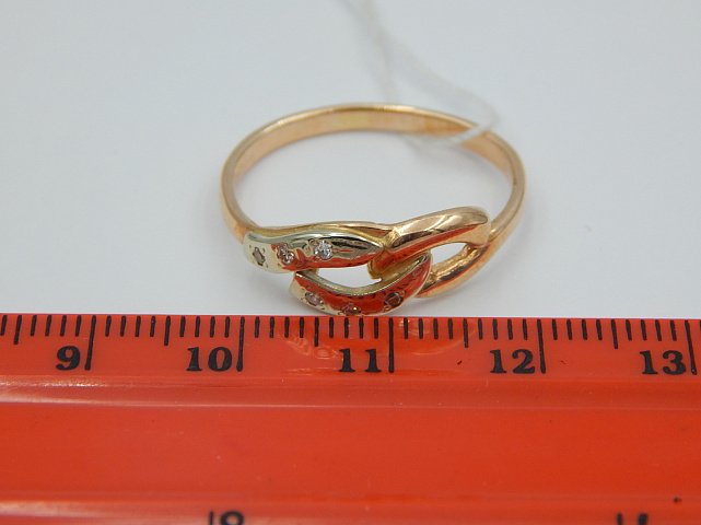 Кольцо из красного и белого золота с бриллиантом (-ми) (30702798) 4