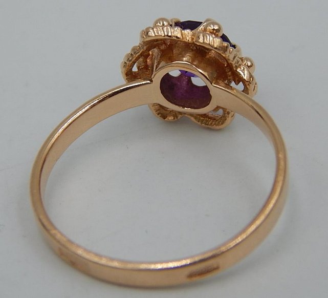 Кольцо из красного золота с цирконием (26259205) 5