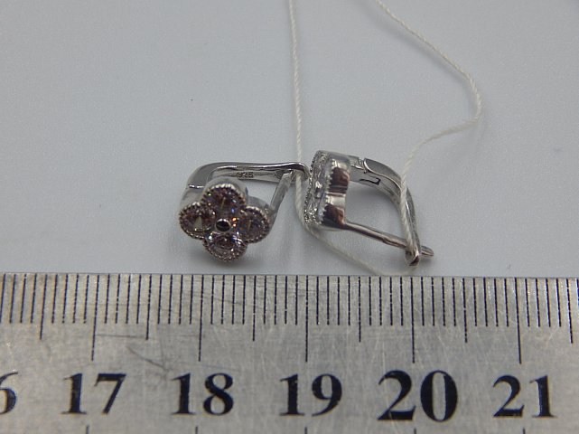 Серебряные серьги с цирконием (31418323) 5