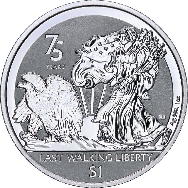 Серебряная монета 1oz Свобода 75 лет 1 доллар 2022 БВО (29269207) 10