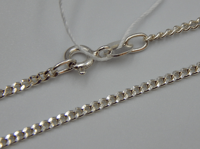 Серебряная цепь с плетением панцирное (32573136) 0