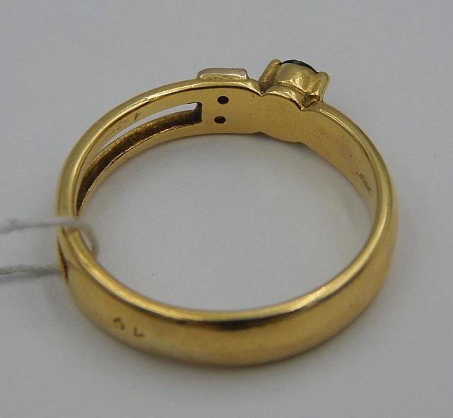 Кольцо из желтого и белого золота с изумрудом и бриллиантом (-ми) (28660130) 5