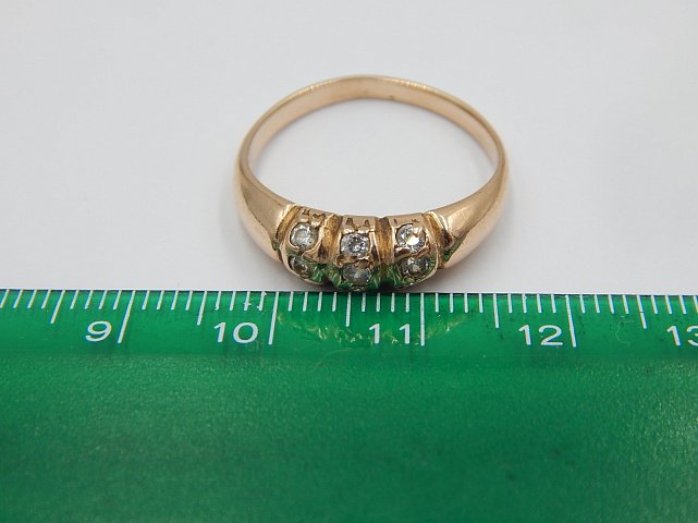 Кольцо из красного золота с цирконием (25340933) 6