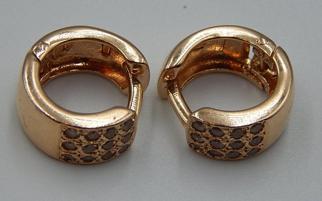 Сережки з червоного золота з цирконієм (31941656) 2