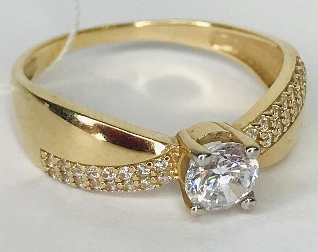 Кольцо из красного золота с цирконием (32864655) 2