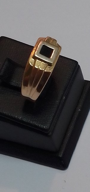 Перстень из красного и белого золота с агатом (31605590) 1
