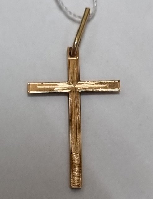 Підвіс-хрест з червоного золота (33738010) 0
