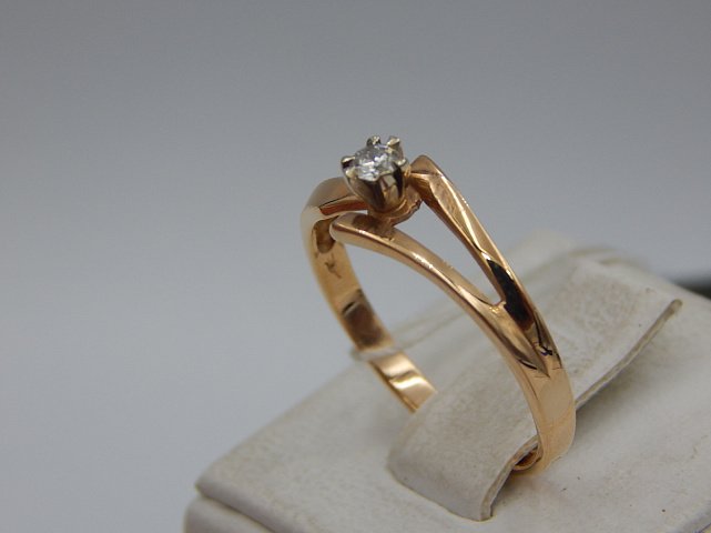 Кольцо из красного и белого золота с бриллиантом (-ми) (31172115) 2