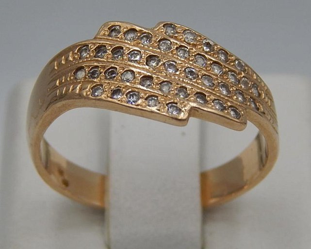Кольцо из красного золота с цирконием (27634566) 0