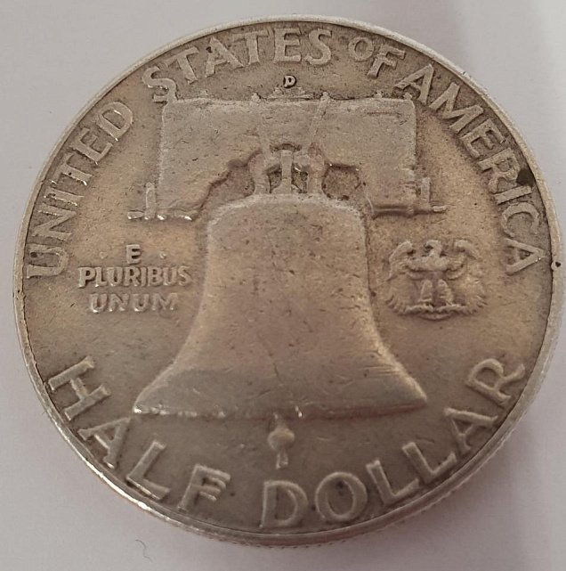 Серебряная монета 50 центов 1958 США (33607931) 1