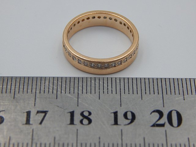 Обручальное кольцо из красного золота с цирконием (32376566) 6