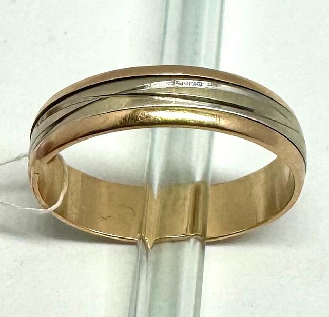 Обручальное кольцо из красного и белого золота (33938607) 0
