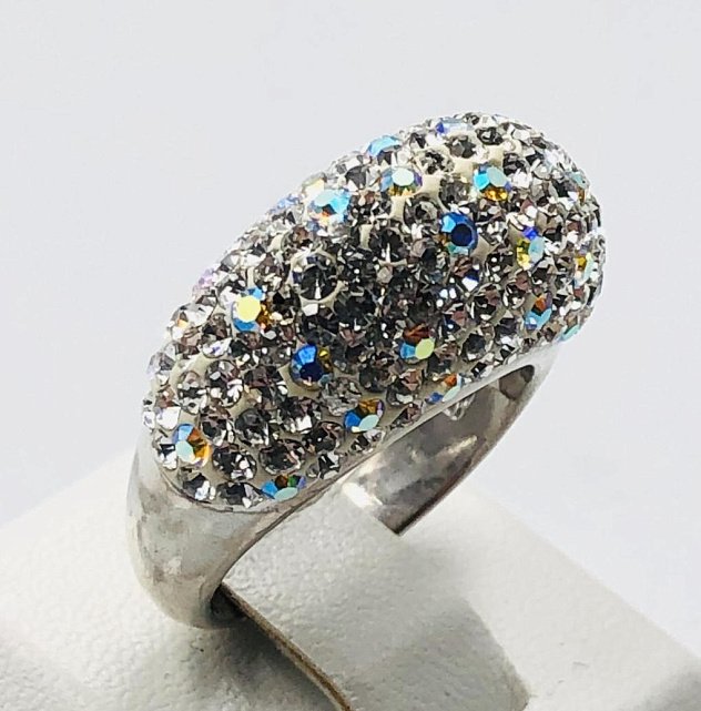 Серебряное кольцо с стеклом (33379030)  0
