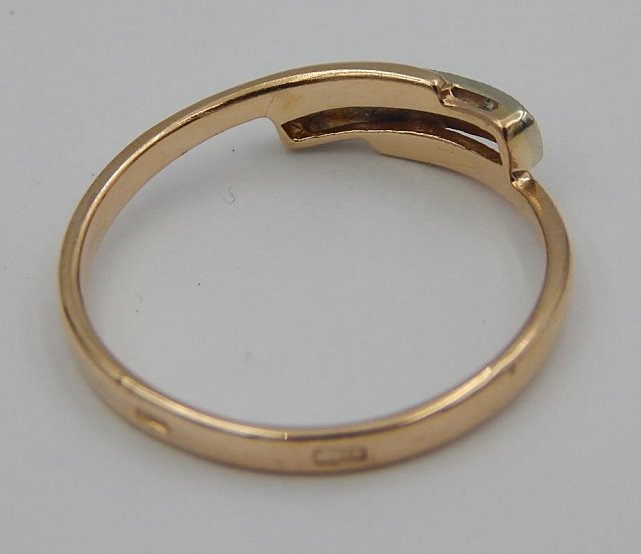 Кольцо из красного и белого золота с бриллиантом (-ми) (24468050) 5
