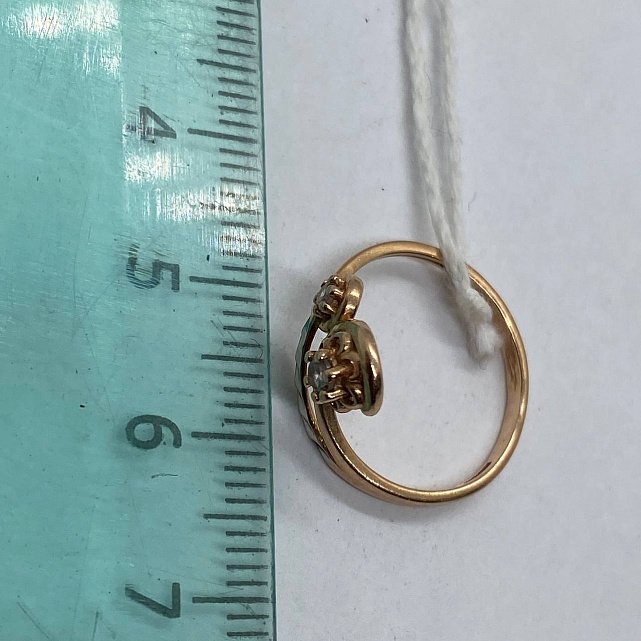 Кольцо из красного и белого золота с цирконием (30161817)  4