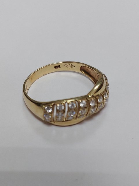 Кольцо из красного золота с цирконием (32988823) 5