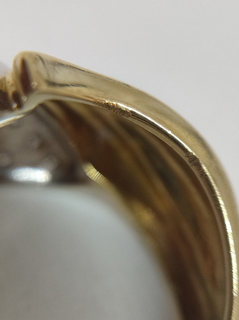 Каблучка з жовтого та білого золота з сапфіром і діамантом (-ми) (28543366) 10
