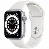 картинка Смарт часы Apple Watch Series 6 40mm Silver Aluminum Case with White Sport Band (MG283) 