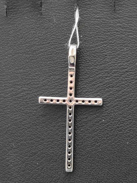 Срібний підвіс-хрест із цирконієм (30703330) 3