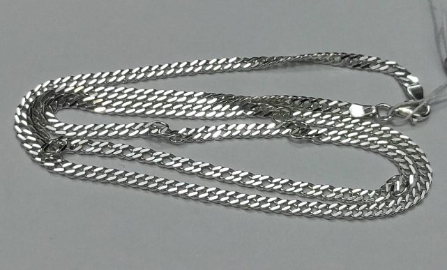 Серебряная цепь с плетением Двойной ромб (31094614) 2