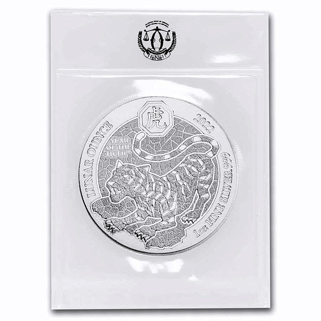 Серебряная монета 1oz Год Тигра 50 франков 2022 Руанда (29128315) 2