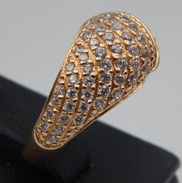 Кольцо из красного золота с цирконием (28354752) 3