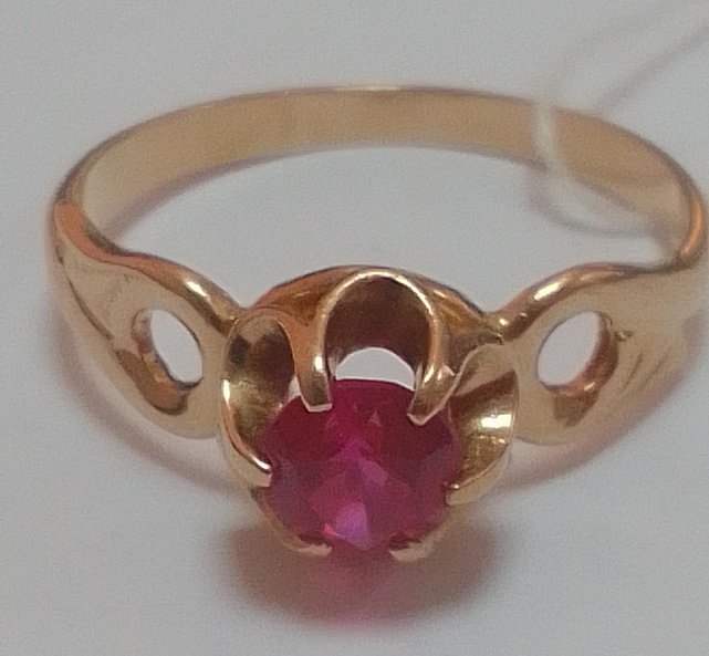 Кольцо из красного золота с цирконием (32767588) 2