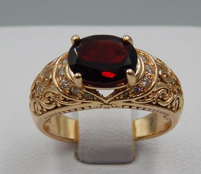 Кольцо из красного золота с цирконием (31056727)  0