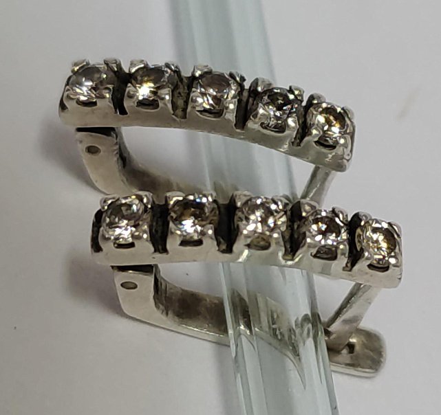 Срібні сережки з цирконієм (33666928) 1