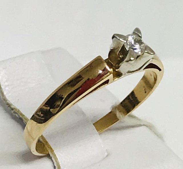 Кольцо из красного и белого золота с цирконием (29285328) 0