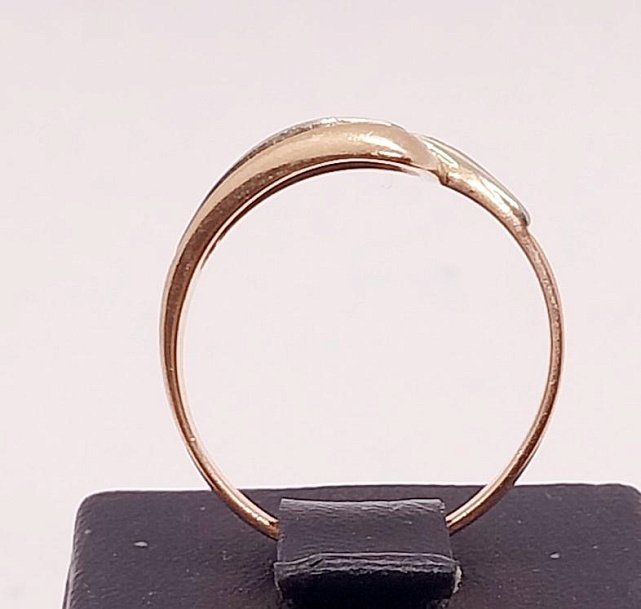 Кольцо из красного и желтого золота с цирконием (33756986) 4