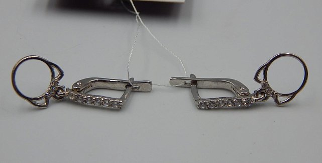 Срібні сережки з цирконієм (32419448) 3