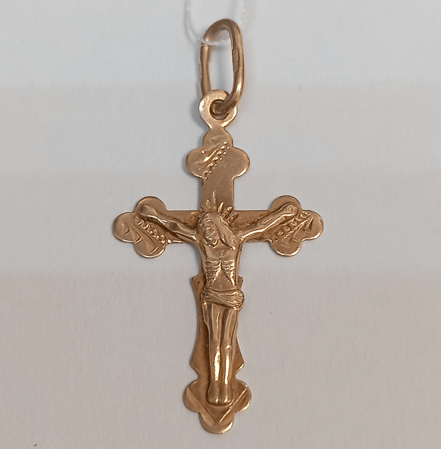Підвіс-хрест з червоного золота (33799443) 0