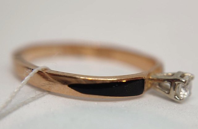 Кольцо из красного золота с эмалью и бриллиантом (-ми) (27417584) 6