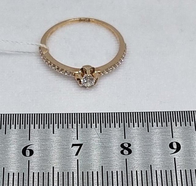 Кольцо из красного золота с цирконием (29502498)  4