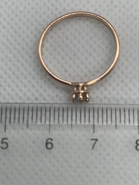 Кольцо из красного золота с бриллиантом (-ми) (31540870) 1