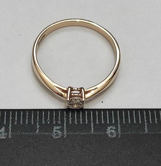 Кольцо из красного золота с цирконием (32292758)  4