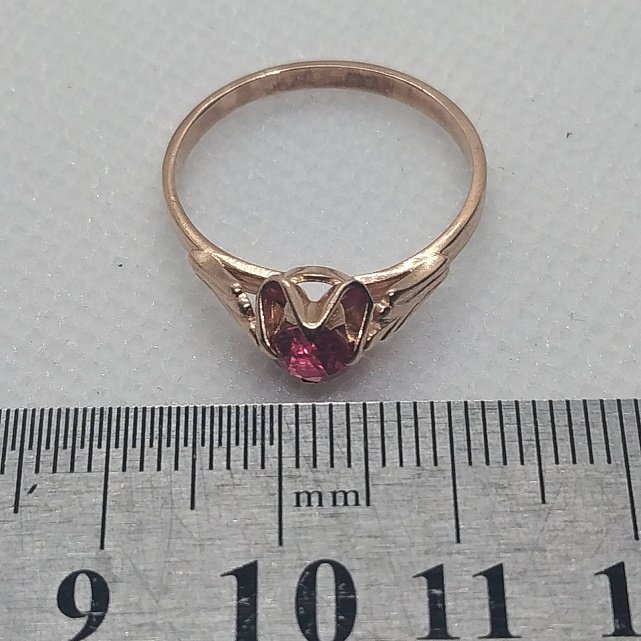 Кольцо из красного золота с корундом (29974200)  7