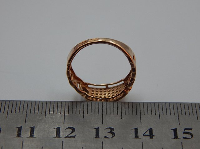 Кольцо из красного золота с цирконием (31957039) 5