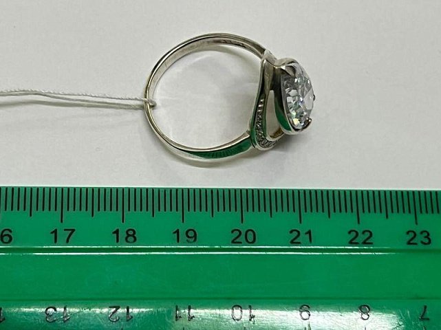 Серебряное кольцо с цирконием (30525662) 2