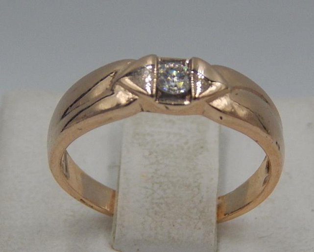 Кольцо из красного золота с бриллиантом (-ми) (30719264) 1