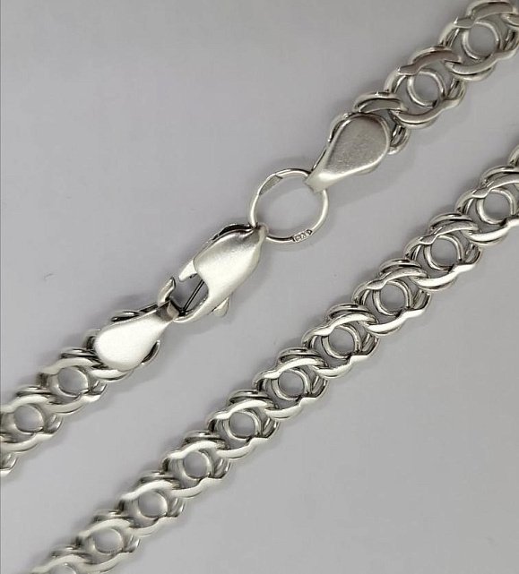 Серебряная цепь с плетением Бисмарк (33667092) 0