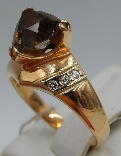 Кольцо из красного золота с цирконием (28332540) 1